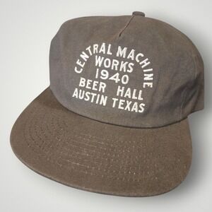 Central Machine Works Beer Hall Austin Texas WELD MFG Snapback Hat 1940 Logo Cap